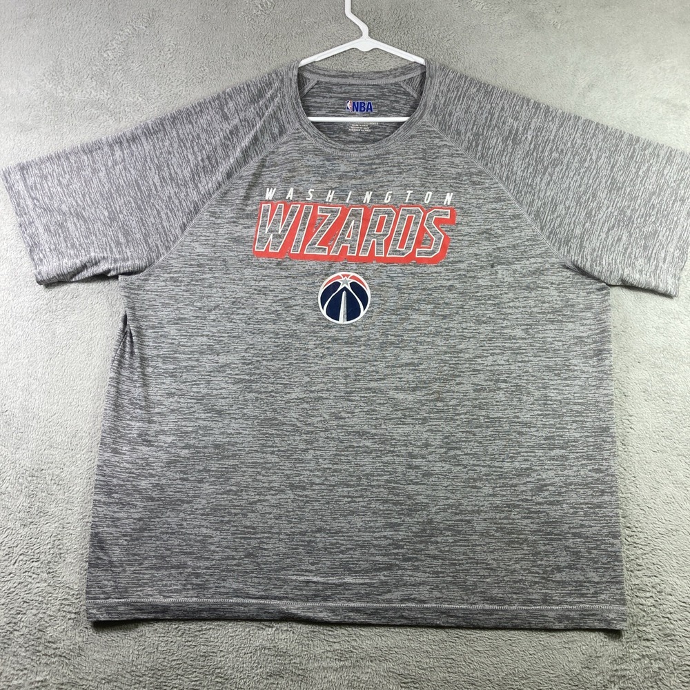 NBA Washington Wizards Shirt Adult XXL 2XL Gray Basketball Graphic Performance